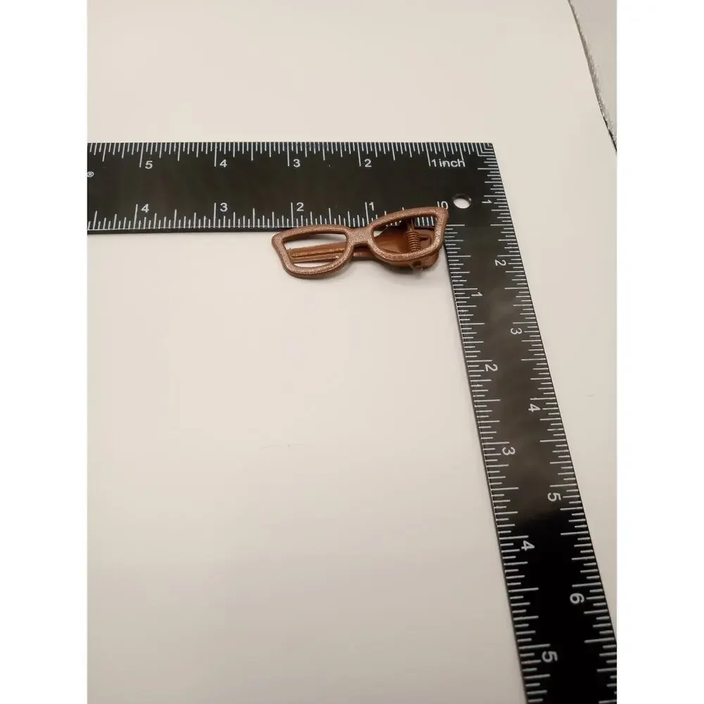 4 pack of Hair Clips Barrettes Sunglasses Glasses Style Beige Brown 880-884
